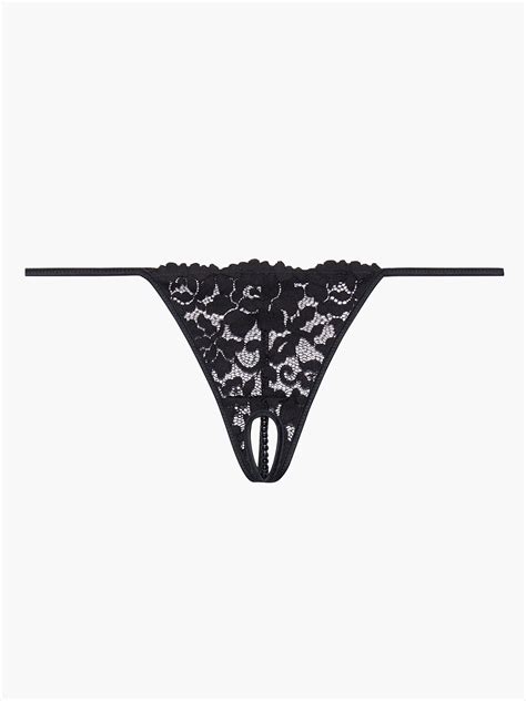 Description The Jaquelina Contrast <strong>Crotchless Thong</strong> features bold floral lace overlaying matte mint green satin. . Crotchless thong